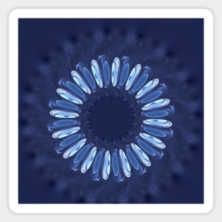 BEYOND fractal pattern and circular 3D design in shades of BLUE Sticker